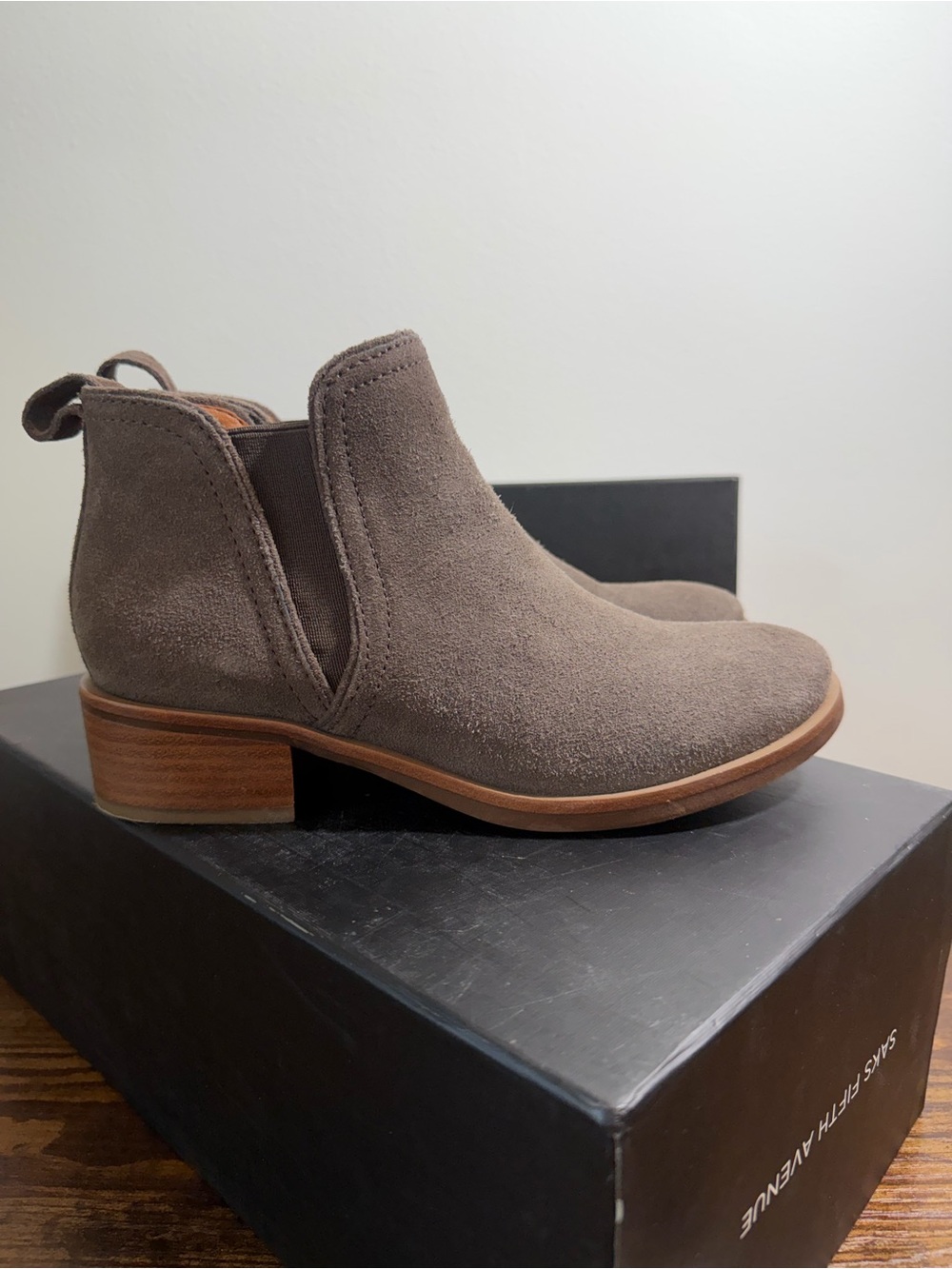 Lucky Brand Taupe Suede Ankle Booties
